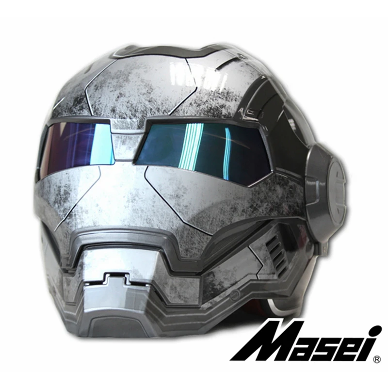 Новый серый шлем MASEI IRONMAN железный человек мотоциклетный Ретро полушлем открытый