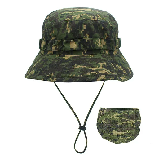 TACVASEN тактические шапки камуфляж страйкбол Boonie шляпа Военная армейская камуфляжная кепка Защита от солнца охотничьи рыбы снайперские ведра шляпы регулируемые - Цвет: Army Green Camo