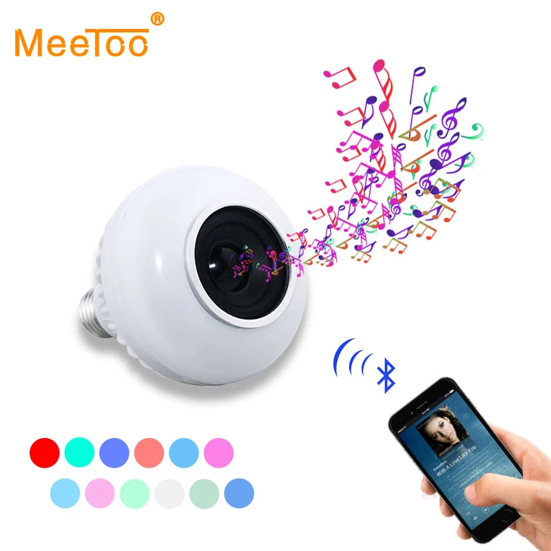 E27 Bluetooth музыкальная лампа Smart RGB RGBW Беспроводной Динамик 220 в 12 Вт Светодиодный