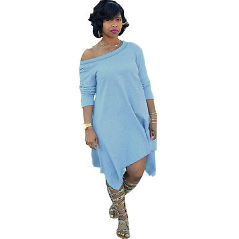 Женская блузка Zanzea синяя с открытыми плечами большого размера|casual dress|dress fashiondress