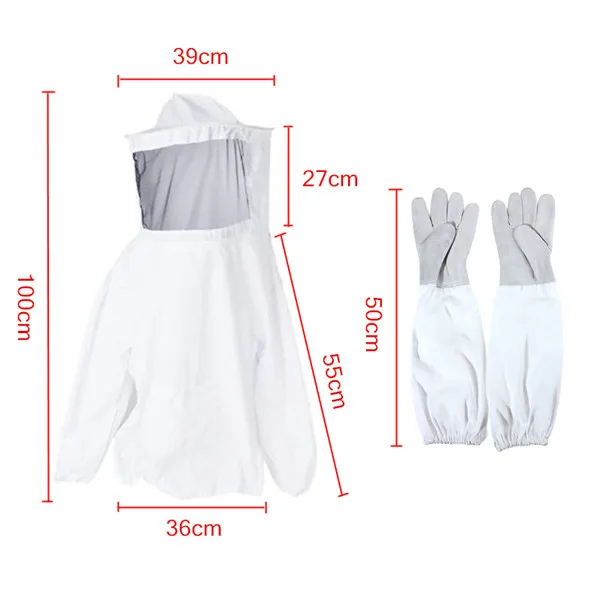 Высокое качество защитный Пчеловодство куртка Veil Костюм Смок оборудование + 1