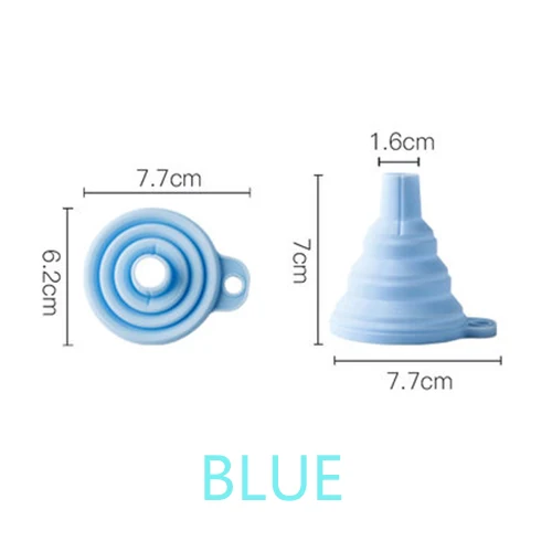 BLUE 4 шт кухонные домашние портативные складные воронки телескопическая Воронка с длинным горлом креативная Бытовая жидкая силикагель воронка кухонные инструменты - Цвет: BLUE