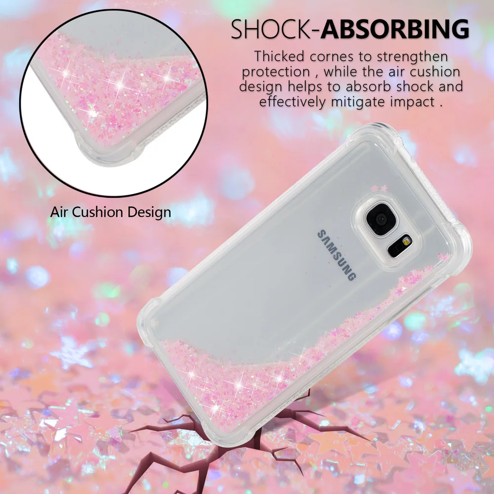 Мягкий чехол-бампер из ТПУ для Samsung Galaxy S7 Edge SM-G935F SM-G935FD Блестящий динамический