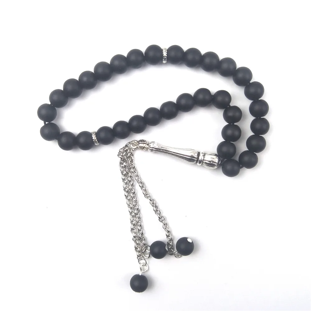 Matt 33 Tasbih 8 мм черные браслеты с бусинами из кристаллов ручной misbaha аксессуары