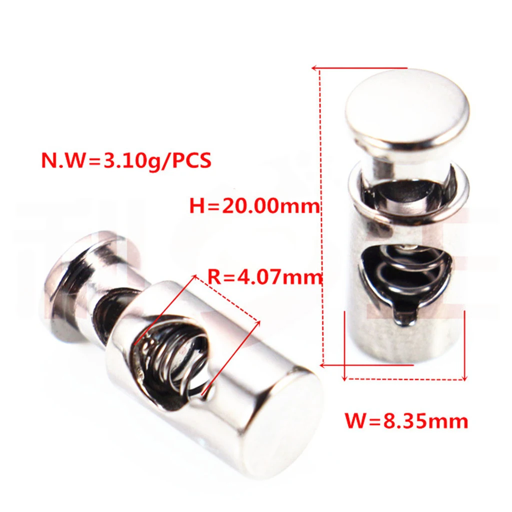 10 шт. металлический баррель шнур замки одно отверстие шнурок тумблер Пружинная