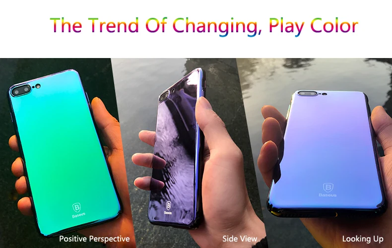 Baseus бренд Аврора светильник чехол для iPhone 8 7 Plus ультра тонкий зеркальный Жесткий ПК чехол для iPhone 8Plus 7 Plus Coque Fundas