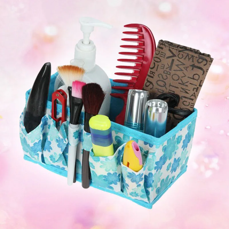 Контейнер сумка чехол складные макияж для косметических хранения розовый синий