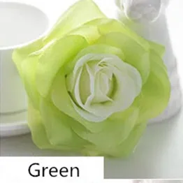 Green Искусственный 11-слой Шелковая Роза, украшенная головой цветы для Свадебная вечеринка садовый Декор художественного ремесла Сделай Сам отель фоновая стена flores - Цвет: Green