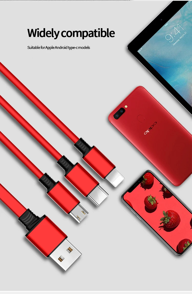 120 см 3 в 1 USB зарядный кабель для iPhone& Micro USB& USB C кабель выдвижной портативный зарядный кабель для Iphone X 8 samsung S9