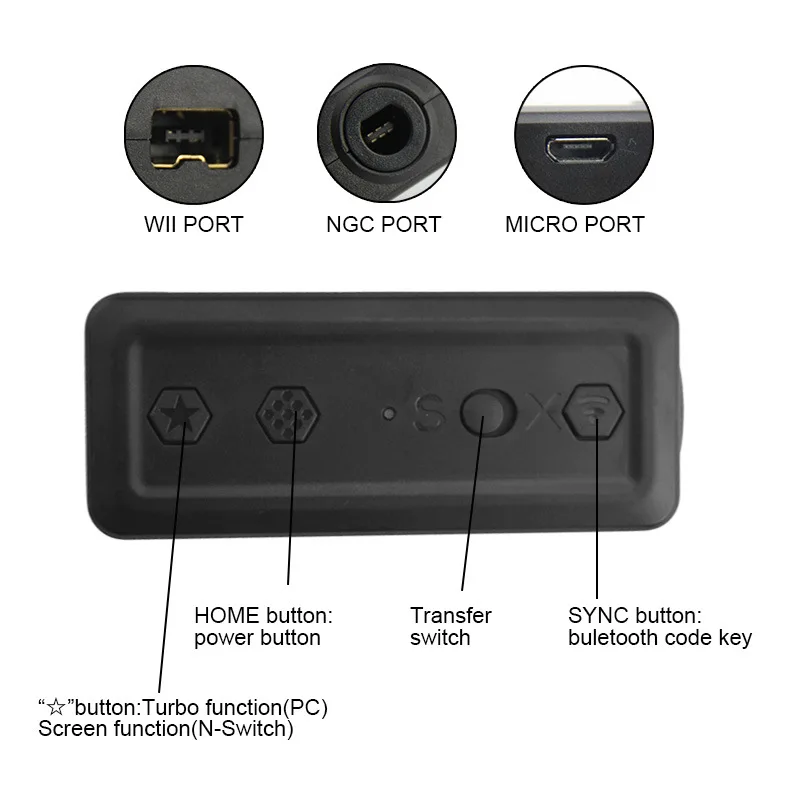 Беспроводной Bluetooth контроллер адаптер конвертер для Nintendo переключатель Gamecube-U