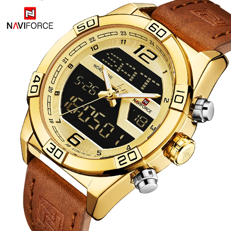 Relogio Masculino NAVIFORCE 2019 мужские часы аналоговые цифровые кварцевые наручные Мужская