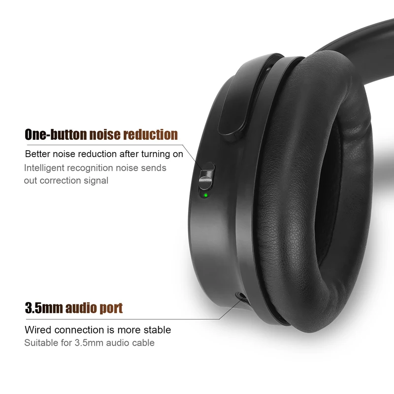 Bluetooth Шум Отмена наушники Hi Fi за ухо Беспроводной гарнитура глубокий бас стерео