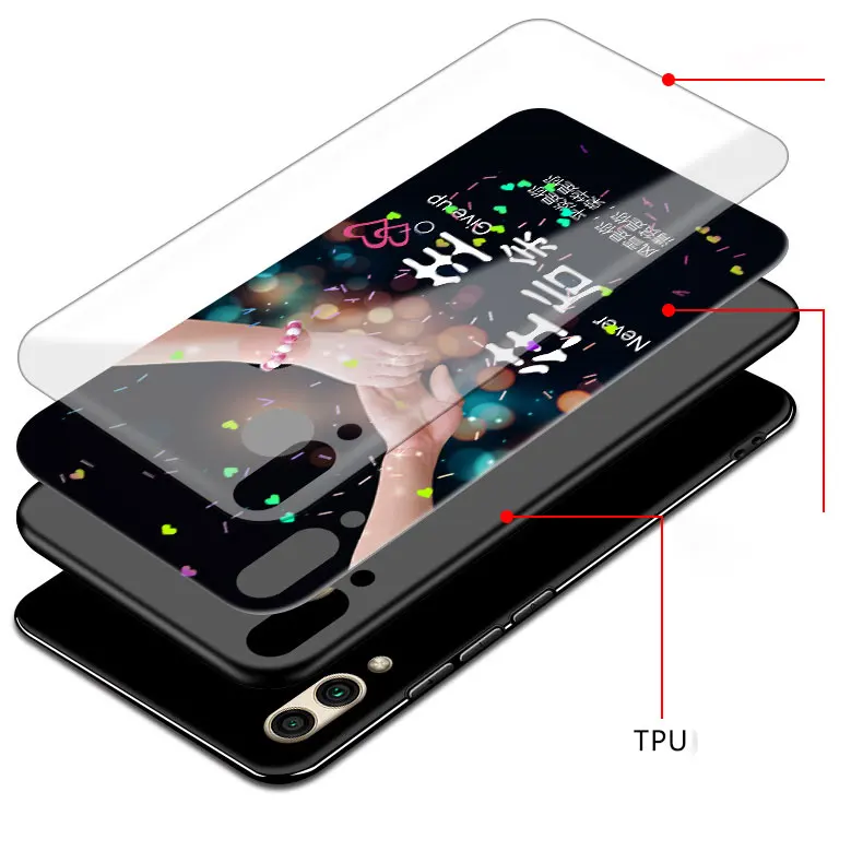 For Huawei Honor 8C Case Skin Cover Hybrid Epoxy Colorized Patterned Back Protective |