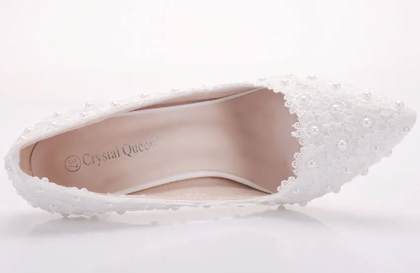 Женские свадебные туфли украшенные кристаллами на высоком каблуке 9 см|heels