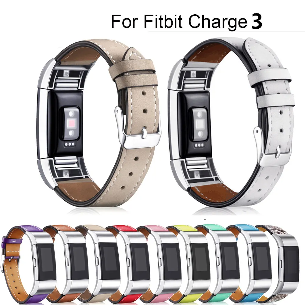 Ремешок из натуральной кожи для Fitbit Charge 3 сменный Браслет наручных часов
