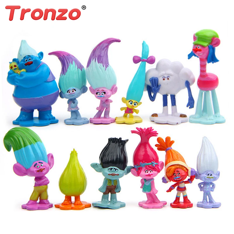 Tronzo 12 шт./компл. тролли фильм DreamWorks ПВХ фигурку коллекционные куклы Poppy филиал