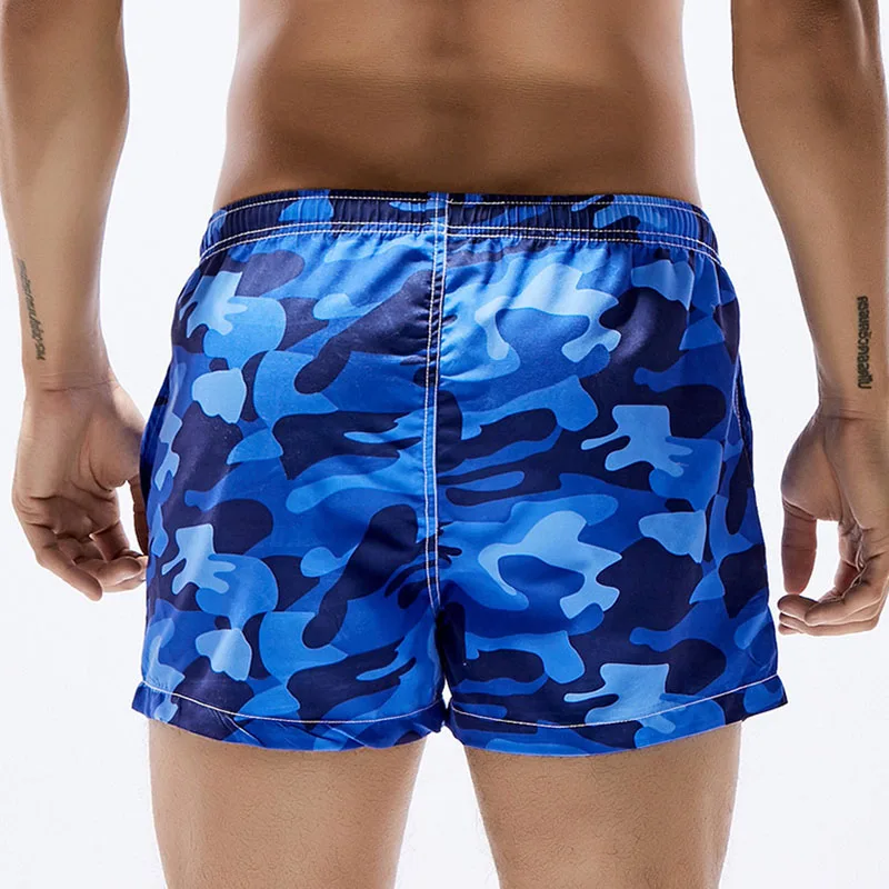 RAY GRACE Mens Beach Shorts Camouflage Breathable Beachwear With Pockets Summer Bermuda Surfing Board Swimming Swimsuit |
