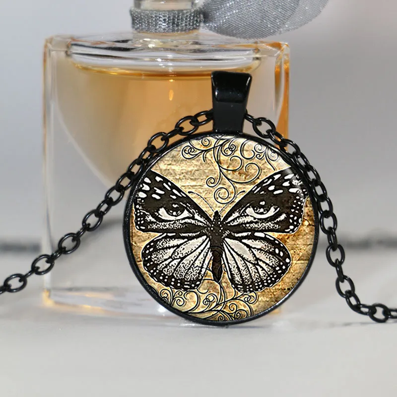 Готический подарок на Хэллоуин для женщины красивая винтажная черная бабочка