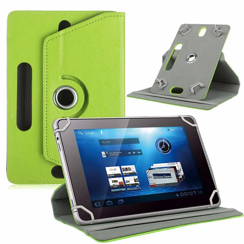 Green 10 дюймов Универсальный Флип вращающийся кожаный чехол для ipad samsung huawei Стенд Чехлы для 10,1 дюймов защиты планшета - Цвет: Green