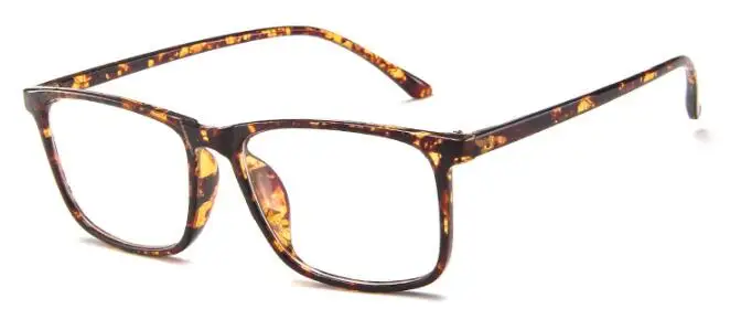 leopard clear Модные простые очки для женщин и мужчин, черная оправа для очков, винтажные квадратные очки с прозрачными линзами, оптическая оправа для очков 0360 - Цвет оправы: leopard clear