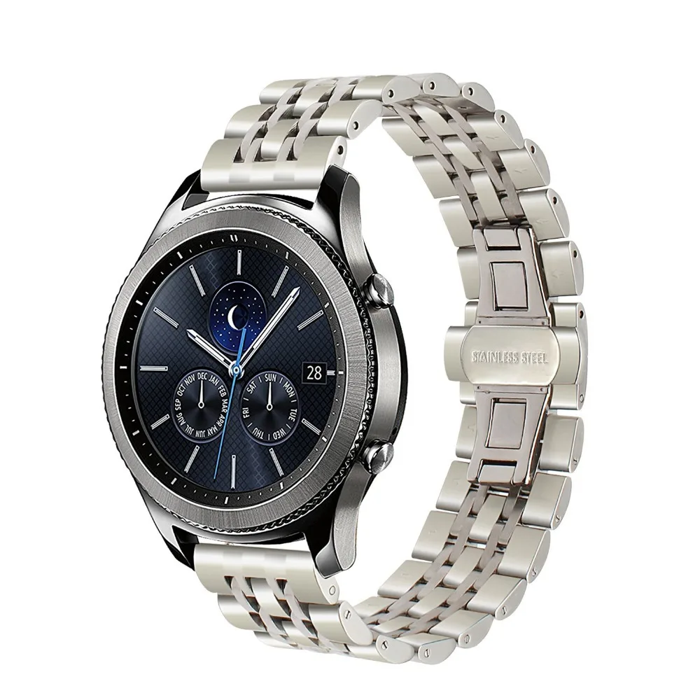 Lerxiuer 22 мм ремешок для samsung Galaxy watch 46 мм ремешок gear S3 Frontier ремешок из нержавеющей стали huawei часы GT ремешок gear S3