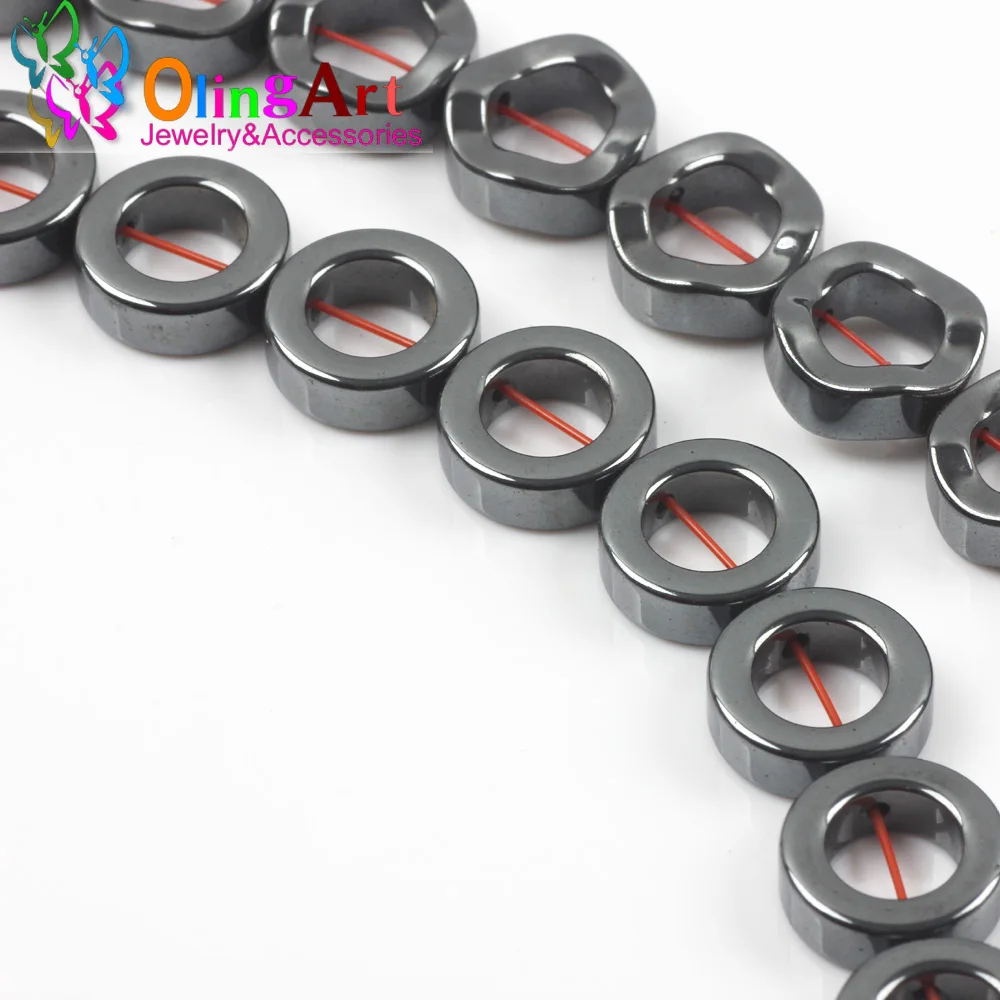 

OlingArt 4/5*12MM 30PCS/lot Natural Stone Black Hematite Beads The ring necklace Bracelet earrings diy jewelry making