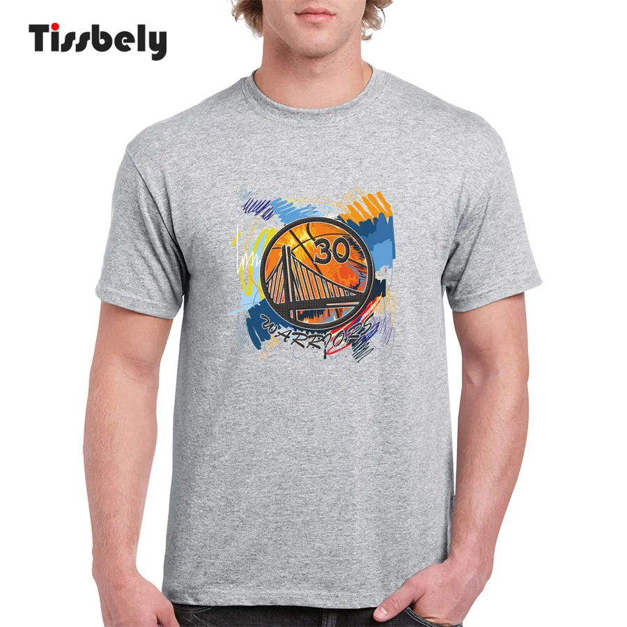 Tissbely T-shirt Design Colorful Warrios Fans Graphic Tee Shirts Men Short Sleeve Round Neck Navy Blue White Cool Tops | Мужская одежда
