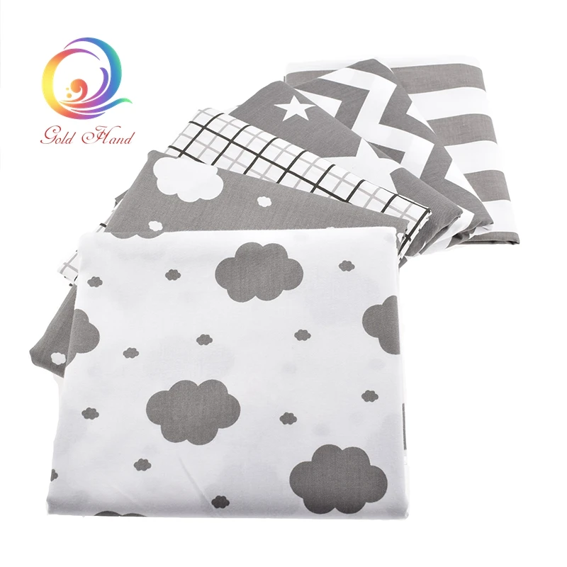 Хлопчатобумажная ткань с принтом Haisen 6 шт./лот саржевая Ткань для шитья кукол