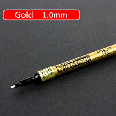 Gold 1mm 1 шт. Sakura водонепроницаемый жирный маркер с перманентной краской ручка для подписи шина CD стекло художественная картина в стиле комикса школьные канцелярские принадлежности - Цвет: Gold 1mm