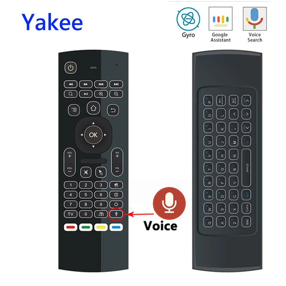 Управление голосом MX3 2.4G Air Mouse беспроводная клавиатура для X96 T9 Max Android TV Box 8.1 Google Assistant PC on.