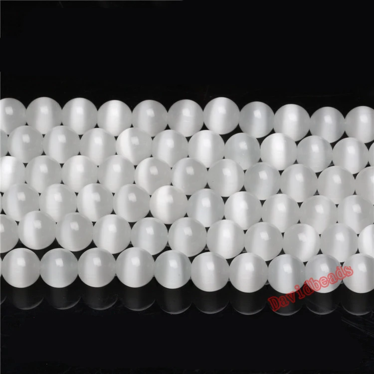 Круглые бусины из лунного камня белые кошачий глаз 16 дюймов 6 8 10 12 мм|stone beads for