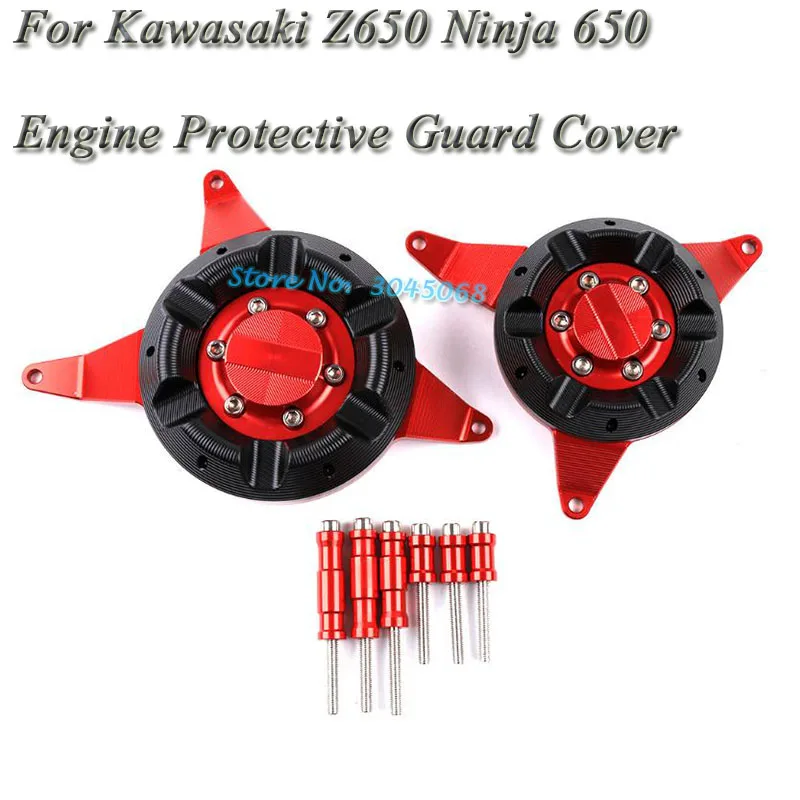 Для Kawasaki Z650 Ninja 650 аксессуары для мотоциклов CNC алюминиевый Двигатель статора Защитная крышка левый и правый набор украшения - Цвет: Красный