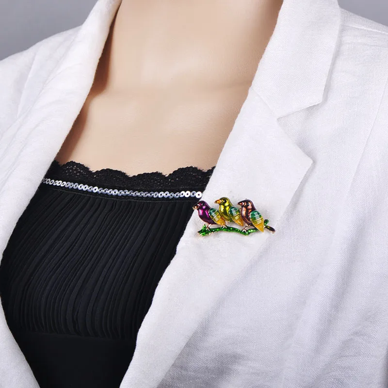 Брошь в форме милой птички Funmor эмалированная булавка животного для женщин и