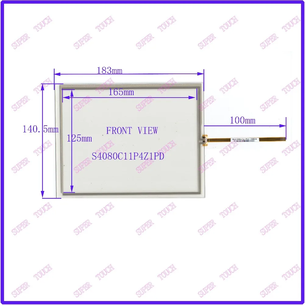 8 дюймовый четырехпроводный резистивный сенсорный экран для печати вне экрана