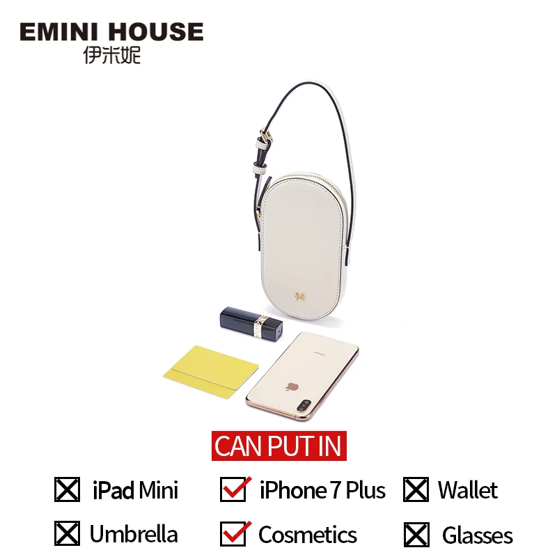 EMINI HOUSE овальная сумка для телефона, сумки через плечо для женщин, роскошные сумки, женские сумки, дизайнерская мини-сумка из спилка