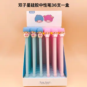 Гелевые ручки, 36 шт., гелевые ручки Kawai Love Twins, черные гелевые чернила, ручки для учеников, милые канцелярские принадлежности для письма, офисные и школьные принадлежности, 0,5 мм