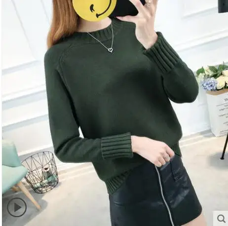 Army Green TIGENA, новинка, повседневный вязаный свитер для женщин,, Осень-зима, женские свитера и пуловеры, Женский трикотажный джемпер, Pull Femme - Цвет: Army Green