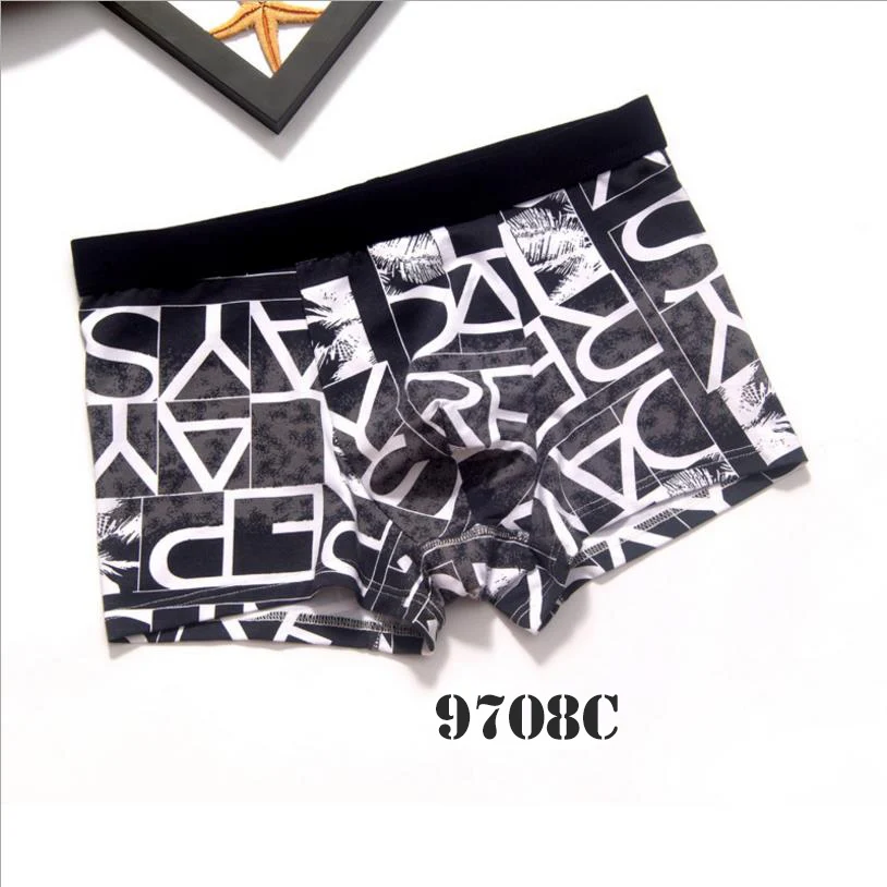 9708gray Cuecas, камуфляжные боксеры, розовое Мужское нижнее белье, хлопок, дышащие, Hombre, трусы hero, мужские боксеры, шорты, Прозрачные Боксеры, нижнее белье - Цвет: 9708gray