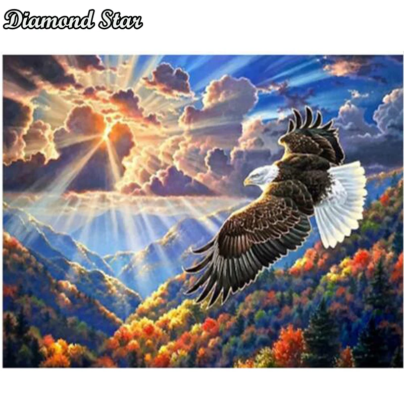 

5D алмазная живопись «сделай сам», вышивка крестиком, пейзаж из смолы, квадратные Стразы, искусство, алмазная вышивка, животное, Орл, ручная р...