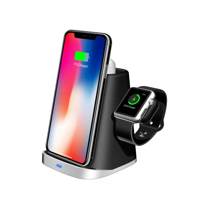 Магнитное зарядное устройство 3 в 1 для Apple Watch IPhone 8 Plus X XR XS 11 AirPods Быстрое