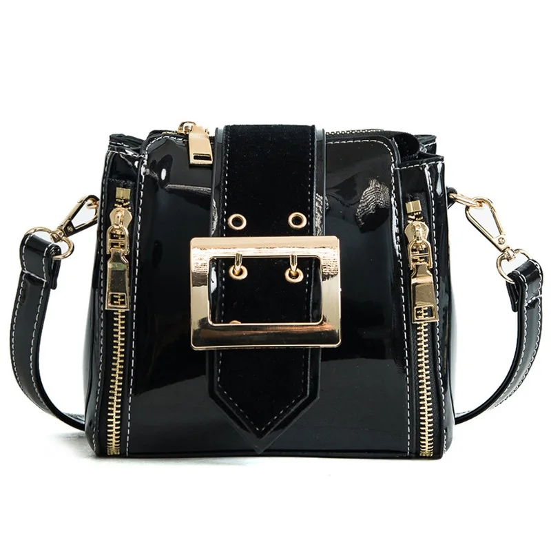 Модные женские сумки через плечо роскошные из лакированной кожи маленькие на