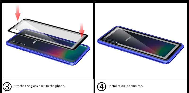 Роскошный металлический бампер для samsung Galaxy A70 чехол алюминиевая рамка с закаленным стеклом задняя крышка чехол для samsung Galaxy A70 чехол