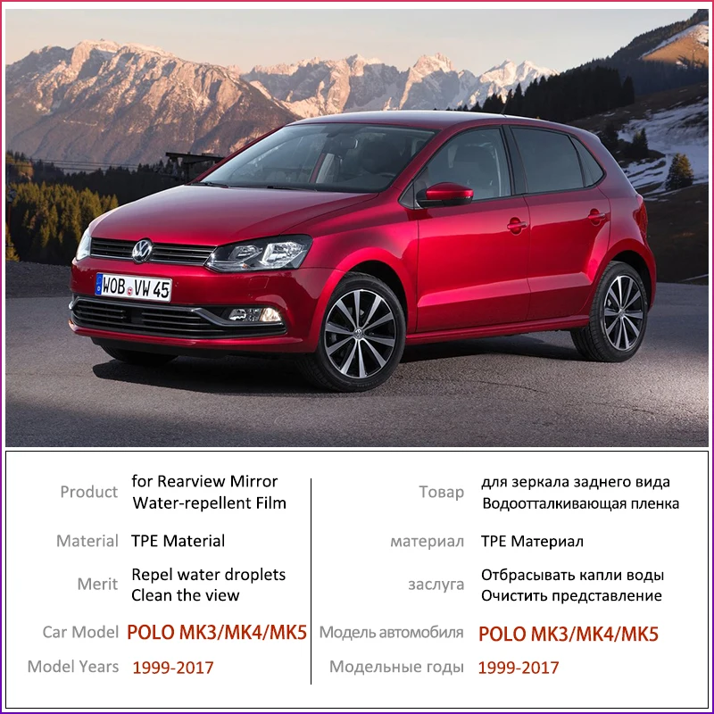 Для Volkswagen VW POLO 6N2 9N 9N3 6R 6C 1999- 3 4 5 полное покрытие противотуманная пленка зеркало заднего вида непромокаемые противотуманные аксессуары