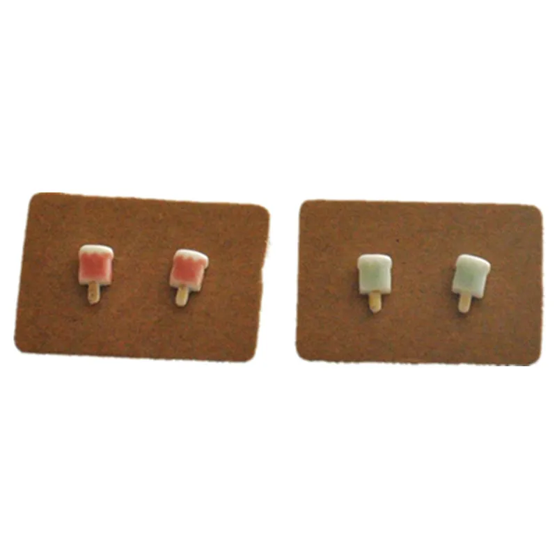 Модные керамические серьги гвоздики SEA MEW в виде мороженого фарфоровые