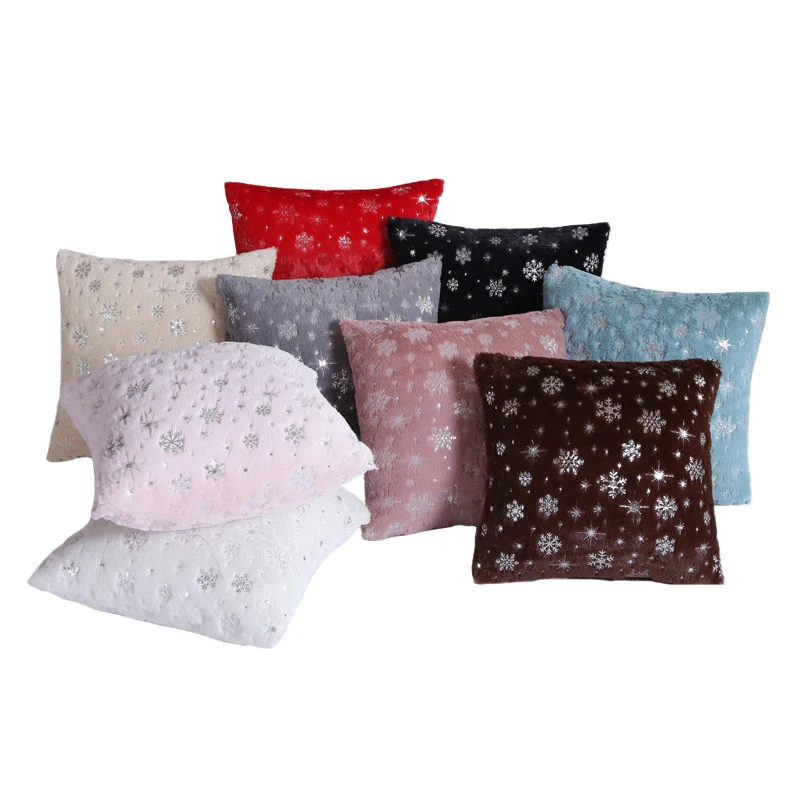 Snowflake Decorative Pillows Soft Cushion Cover Plush Throw Pillow Cover Seat Sofa Embrace Pillow Case Home Decor 45x45cm