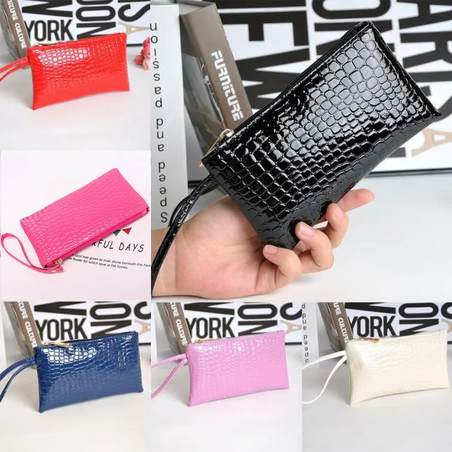 

2021 Fashion Women Wallet Purse Handbag Womens Crocodile Pu Leather Clutch Handbag Bag Coin Purse Crocodile Purse Clutch #SRN