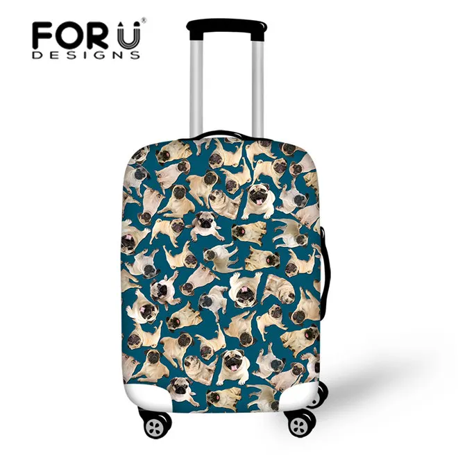 FORUDESIGNS/чехол с Мопсом для путешествий, защитный чехол для багажа, чехол с 3D принтом для собак, чехлы для путешествий, эластичный чехол для 18-30 дюймов - Цвет: CC3485L