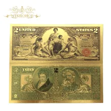 10 шт./лот купюры в американском банкноте 1896 года 2 долл. США 24 к