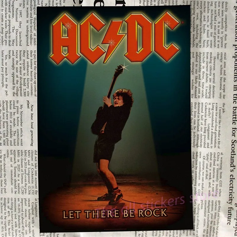Плакат acdc. Австралийская/рок-группа ACDC/Malcolm/Angus. Крафт-бумага ВИНТАЖНЫЙ ПЛАКАТ винтажная Наклейка на стену/6001