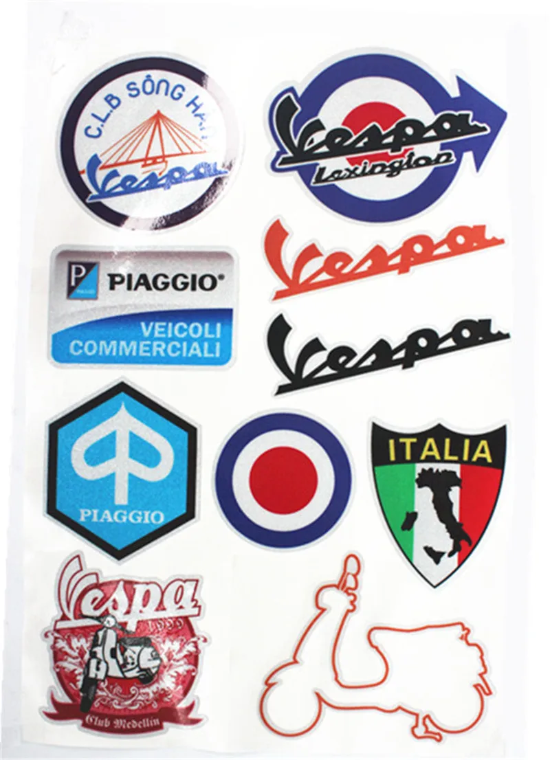 

National Flag Italy Car Stickers Reflective for Piaggio Vespa Model Moto Racing Decals Car
